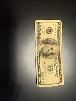 RARE 1996 SERIES $100 Bill Fancy Number  - Image 1 of 2