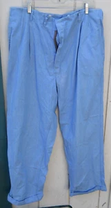 VINTAGE 60'S MEN'S BLUE COTTON CUFF CASUAL PANTS SIZE 36"W X 32"L BY KILT KIT - Picture 1 of 7