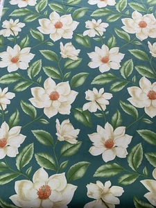 Sanderson Curtain Fabric GRANDIFLORA Green 3 METRES - LINEN BLEND Width 140cm - Picture 1 of 6