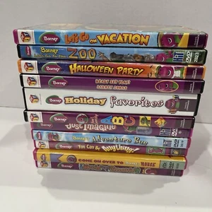 Barney Dvd Lot 11 Vacation Zoo Halloween Ready Set Play Holiday ABC Just Imagine - Imagen 1 de 11