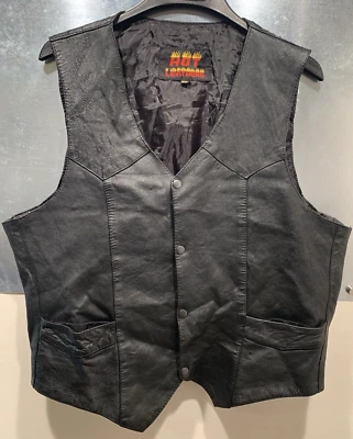 HOT LEATHERS Black Inside Pockets Snap Front Vest Size XXXXL - Image 1 of 4