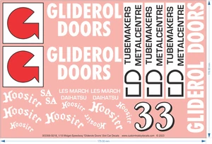 Gliderole Doors Midget-Speedway Slot Car Decals - 1/18 1/24 1/32 1/64 - WD - Bild 1 von 5