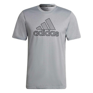 T-Shirt Adidas Sportswear Herren (Größe S) gestreift großes Logo Druck T-Shirt - Neu