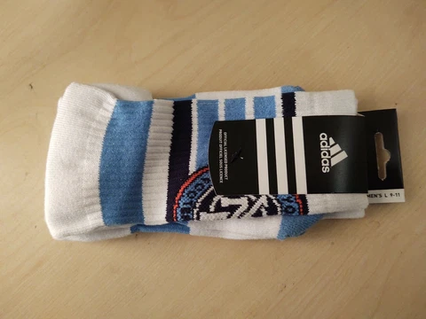 NEW ADIDAS MLS New York City FC Mens Size Large 9-11 White Socks C424Z-MTC Cover
