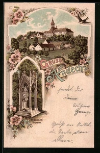 Lithographie Andechs, Ortsansicht, St. Elisabeth-Brunnen 1898 - Picture 1 of 2