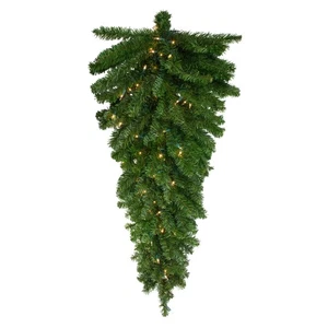 Northlight 52" Canadian Pine Artificial Christmas Teardrop Swag - Clear Lights - Picture 1 of 3