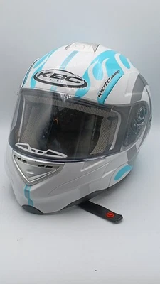KBC Moto Design Full Faced Modular Helmet Blue White Silver Size M - Image 1 of 4