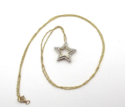 Kay Jewelers 10K Yellow Gold 40 Diamond Star Pendant Necklace in Box 18" [N132] - Image 1 of 4