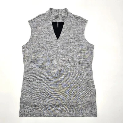 CARMEN Gray Silver Sleeveless Mock Neck Top Size M Petite NWOT - Image 1 of 4