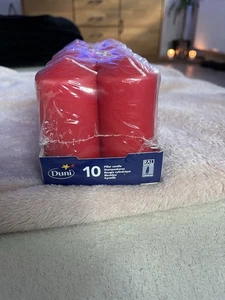 Pillar CANDLE von DUNI rot STUMPENKERZEN neu OVP ca. 10  x 4 cm, Grablicht RED - Bild 1 von 7