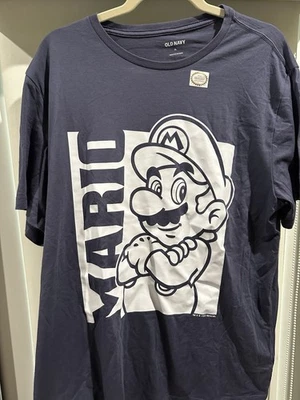 Camiseta Old Navy Para Hombre X-Large Super Mario Nintendo Gráfico Gris - Nueva Con Etiquetas Foto 1 de 4