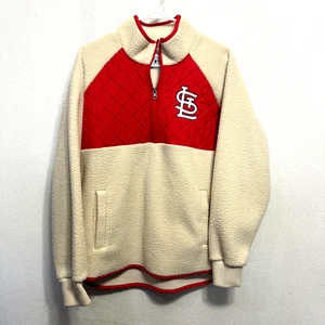 St. Louis Cardinals Jacket Women LG Ivory Red GIII Sports Pockets Pullover Zip - Picture 1 of 6