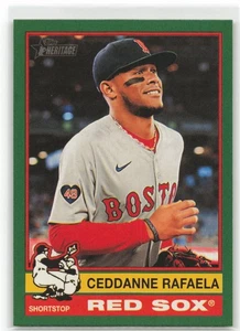 2025 Topps Heritage Dark Green Boarder Ceddanne Rafaela #126 Boston Red Sox - Bild 1 von 2