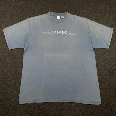 Vintage University Of Maine Mom Shirt Size XL Blue Made In USA Short Sleeve 90s - Image 1 of 4