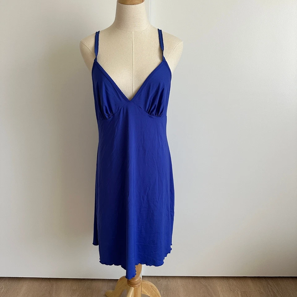 Cabernet Ropa de Dormir Azul Vestido Sin Mangas Correas Ajustables Mujer Mediano *Pequeña Mancha Foto 1 de 4