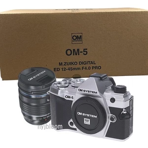 New OM SYSTEM OM-5 (Ver.1) SILVER Camera & ED12-45mmPRO BLACK Lens Micro 4/3 - Picture 1 of 17