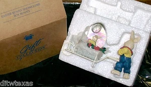 Avon Easter Bunny Snow Globe Boy Bunny W/Original Package 1999 Exclusive Mint - Picture 1 of 7