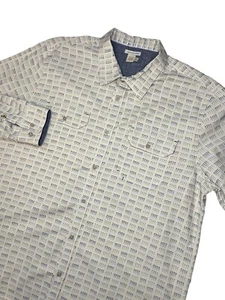 Carbon 2 Cobalt Shirt Men’s XL White & Blue Design Long Sleeve Button Up Collar - Picture 1 of 9