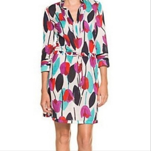 Mini abito Tory Burch cotone stampa floreale manica ad un quarto cordino a turno 2