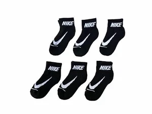 Nike Little Boy Cushioned Quarter Socks 6 Pack (B(BN0508-023)/W, 5-7 (Kids - Picture 1 of 1