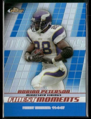 2008 Topps Finest Finest Moments Blue Refractor #FM-AP Adrian Peterson /299 - Image 1 of 2