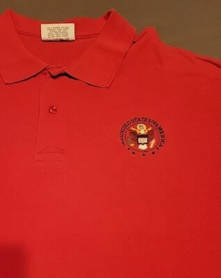 Polo Maga De Colección Talla LG SELLO Estados Unidos De América Republicano Rojo Patriótico EE. UU. Foto 1 de 4