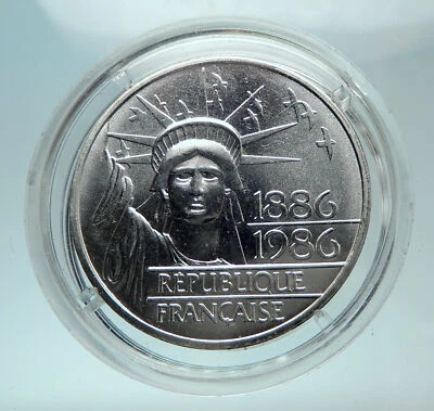 1986 Francia Regalos Estatua de la Libertad a Estados Unidos Enorme Moneda Francesa de Plata Genuina i80707 Foto 1 de 3