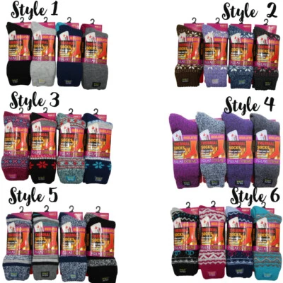 Polar Extreme Thermal Sock Extra Heavy Acrylic Winter Design Socks 4-Pack Colors - Image 1 of 4