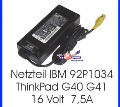 120 WATT NETZTEIL IBM 13R0291 FÜR THINKPAD 16V 7,5A 4-PIN BUCHSE POWER SUPPLY 6 - Bild 1 von 2