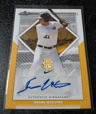 2016 Leaf Perfect Game National Showcase Yellow /25 Shane Mcguire #BA-115 Auto