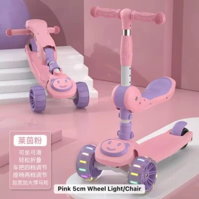 Kinder Roller faltbares Kinder-Tretspielzeug-Laufrad mit 3 Rädern und Sitz - Bild 1 von 4