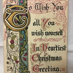 Christmas Wishes Postcard 1911 Greeting Embossed - Picture 1 of 4