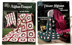 Crochet Afghans Patterns Books Floral Afghan Bouquet Hydrangea Watter Lilly Rose - Picture 1 of 2