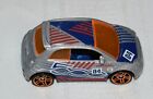 2013 Hot Wheels Fiat 500, Silver & Blue, Made in Malaysia
