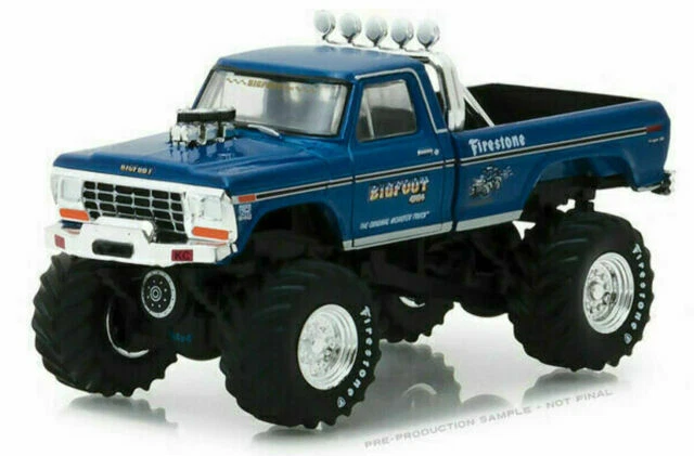 Greenlight Bigfoot The Original 1974 Ford F250 Blue 1:64 Diecast Monster Truck - 29934