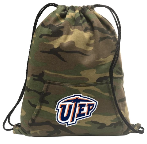 UTEP Backpack CAMO UTEP MINERS Drawstring Bag Pack COOL HOODY DESIGN! Cover