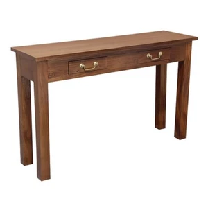 Hall Table, 120x35, Small Table, Pecan, Timber Table, 2 Drw Table. - Picture 1 of 6