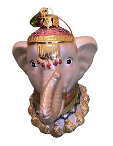 Vintage Enesco Mercury Hand Blown Glass Elephant Ornament (5) Inches Tall - Picture 1 of 6