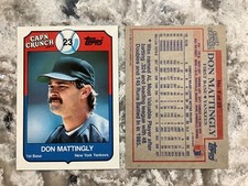 Don Mattingly 1989 Cap’n Crunch #8 Of 22 NRMT To Nrmt/mint