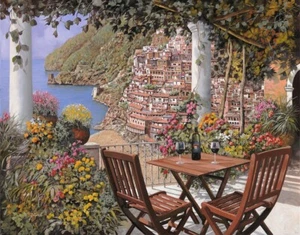 keramikfliesen wandbild backsplash. aperitivo a Positano Terrasse Mittelmeer. - Bild 1 von 10