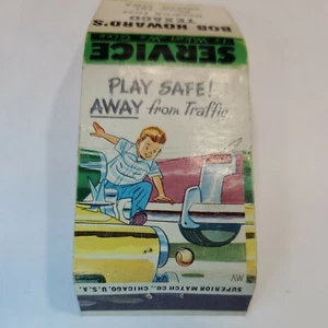 Play Safe Away From Traffic Texaco Cresco Iowa Vintage Matchbook Cover Phone 107 - Picture 1 of 3