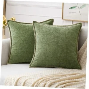 Pack of 2 Couch Throw Pillow Covers 18x18 18x18 Inch (Pack of 2) Sage Green - Picture 1 of 7