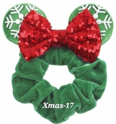 Oreja de ratón de Navidad Scrunchies, orejas de Mickey, oreja de Minnie, orejas de Disney Foto 1 de 4