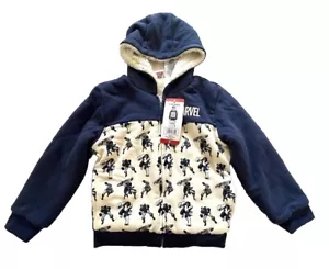 Marvel Super Heroes Jacket Size 6 Hooded Longsleeves Full Zip Close Pockets NWT - Picture 1 of 8