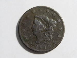 Vintage 1818 Krönchenkopf USA Kupfer großer Cent - Bild 1 von 2