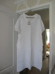 Made in Italy white linen Dress New 10/16 - Picture 1 of 4