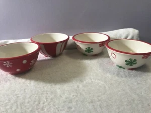Grace's Pantry set of 4 small christmas bowls snowflakes peppermint color CH2896 - Bild 1 von 7