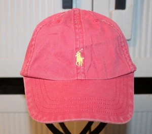 Polo Ralph Lauren Red Strapback 4-7 One Size Cap Front Logo Pony Back Logo Polo - Picture 1 of 2