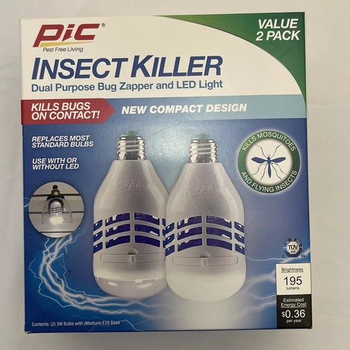 PIC Insect Killer LED Bug Zapper Light Bulb, Mosquito Zapper, Electric ...
