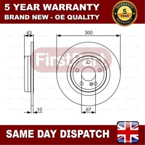 Fits Mercedes SLK 2011-2016 SLC 2016-2024 Firstpart Rear 2x Brake Disc - Picture 1 of 4
